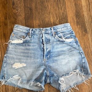 Light Blue Distressed Denim Women's Shorts